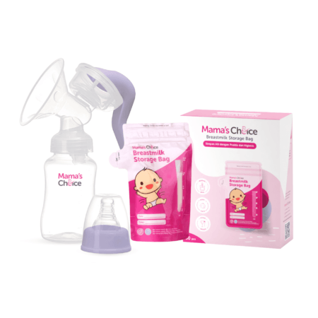 Mama's Choice Manual Breast Pump & Breastmilk Storage Bag Bundle